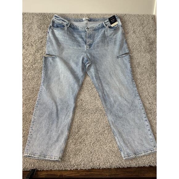 New Abercrombie & Fitch Curve Love Dad High Rise Jeans Plus Size 37/24 SHORT - Picture 1 of 12
